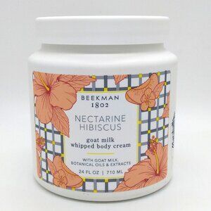 Beekman 1802 Supersize Jar Nectarine Hibiscus Goat Milk Body Cream 24oz Dry Skin
